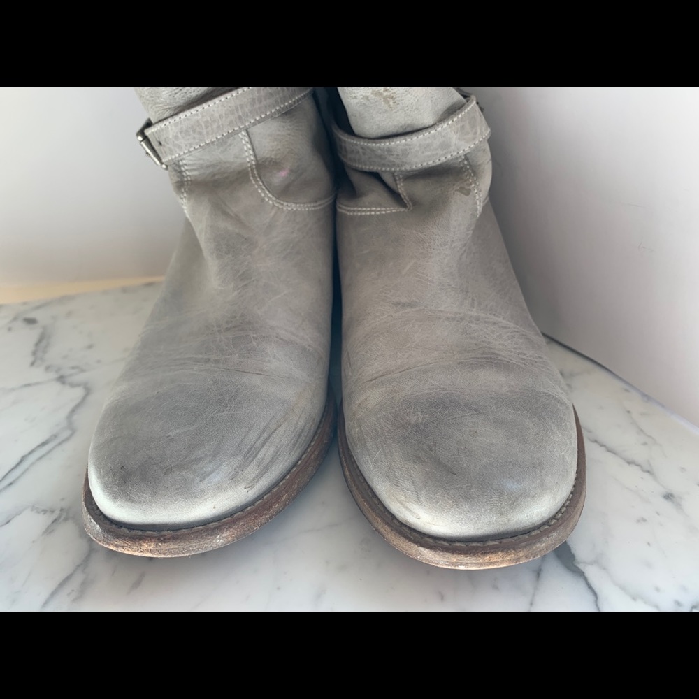 Belstaff Shannon buckled leather Grey boots - Picture 6 of 8